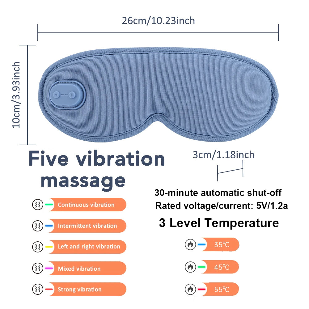 USB Charging Hot Compress Eye Mask Dry Eyes Relief Heated Massage Steam Eyemask with Remote Control Office Sleeping Eye Shade