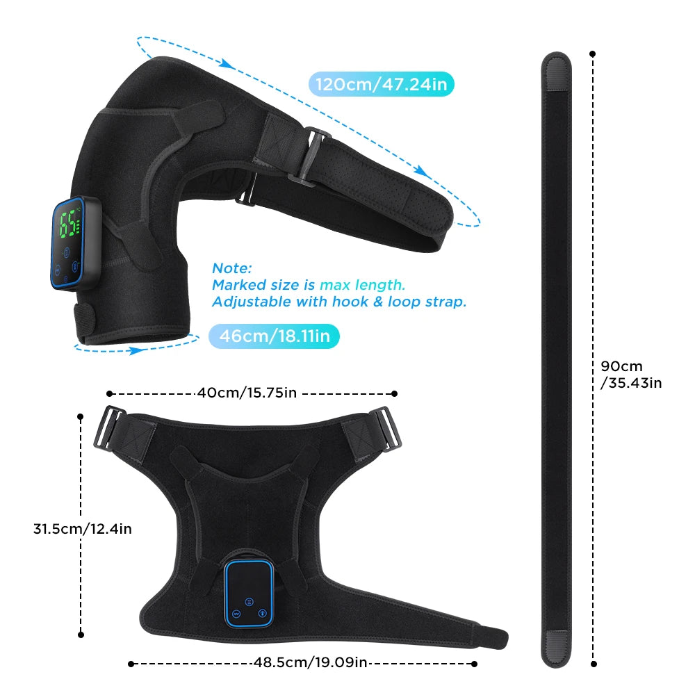 Shoulder Protection for Joint Massage 7 Adjustable Heated Vibrador Pads Relax Muscle Relaxation Massage Belt Control by APP