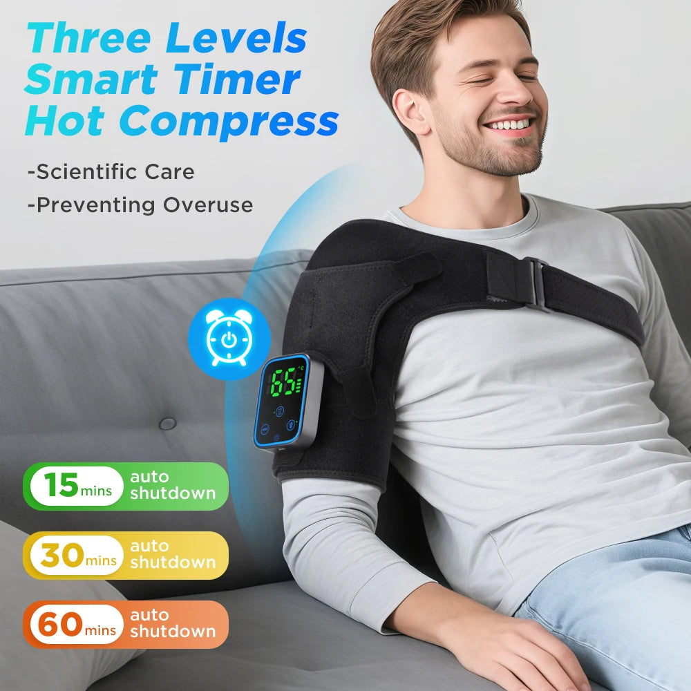Shoulder Protection for Joint Massage 7 Adjustable Heated Vibrador Pads Relax Muscle Relaxation Massage Belt Control by APP