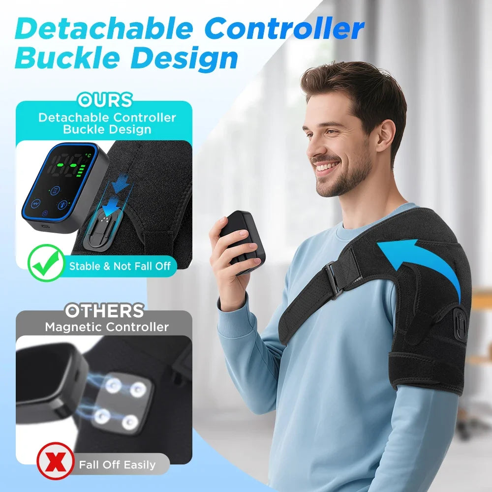 Shoulder Protection for Joint Massage 7 Adjustable Heated Vibrador Pads Relax Muscle Relaxation Massage Belt Control by APP