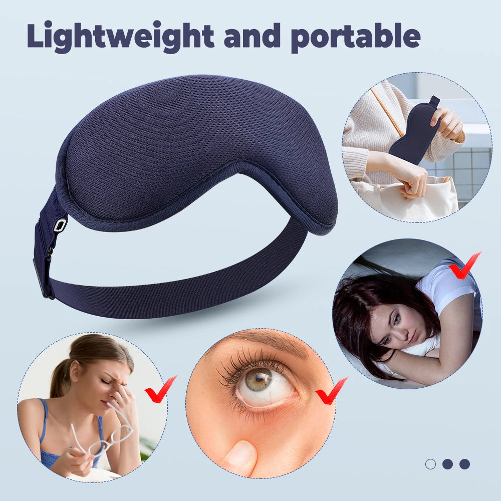 USB Charging Hot Compress Eye Mask Dry Eyes Relief Heated Massage Steam Eyemask with Remote Control Office Sleeping Eye Shade