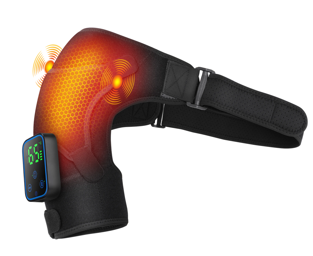 Shoulder Protection for Joint Massage 7 Adjustable Heated Vibrador Pads Relax Muscle Relaxation Massage Belt Control by APP