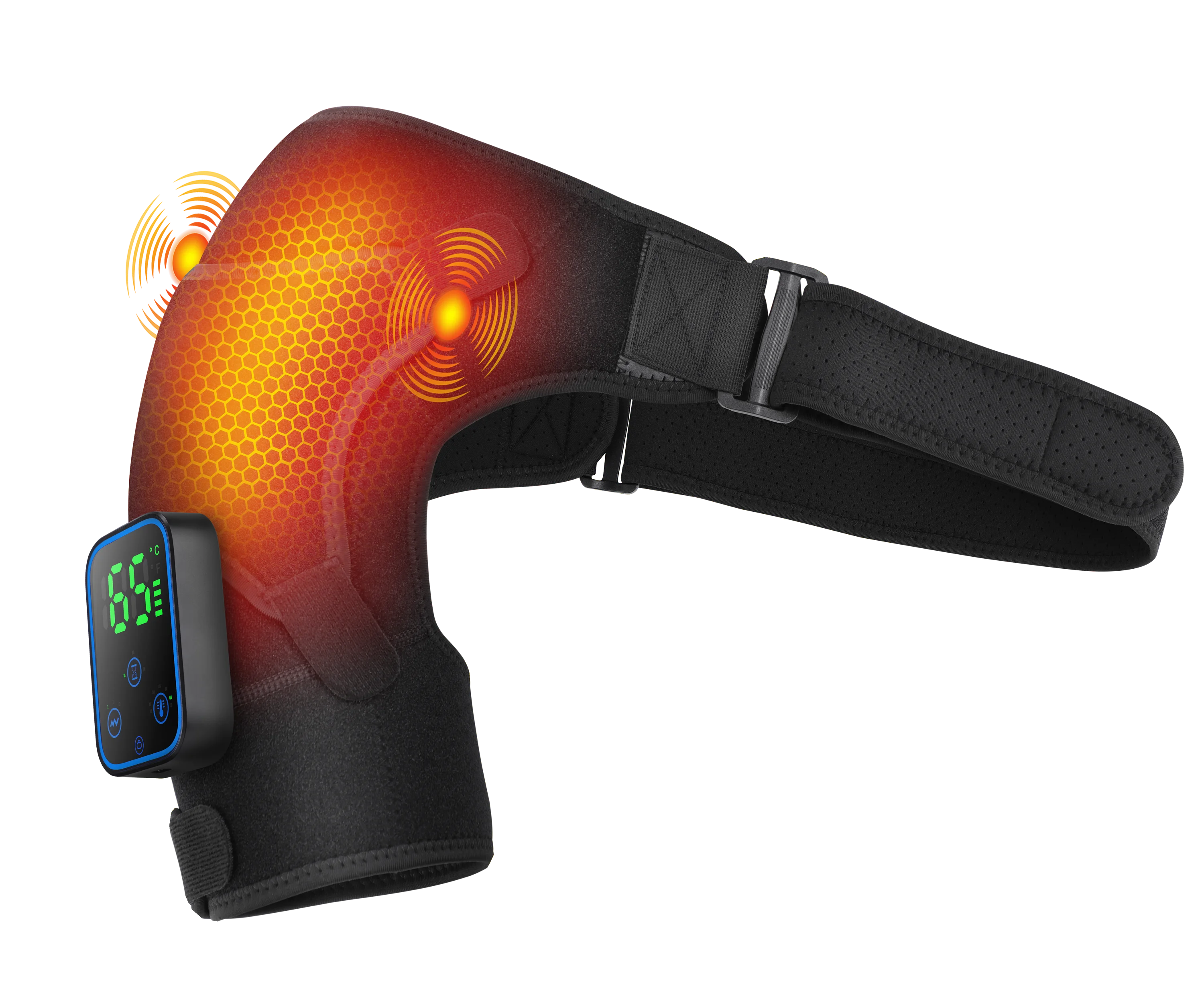 Shoulder Protection for Joint Massage 7 Adjustable Heated Vibrador Pads Relax Muscle Relaxation Massage Belt Control by APP